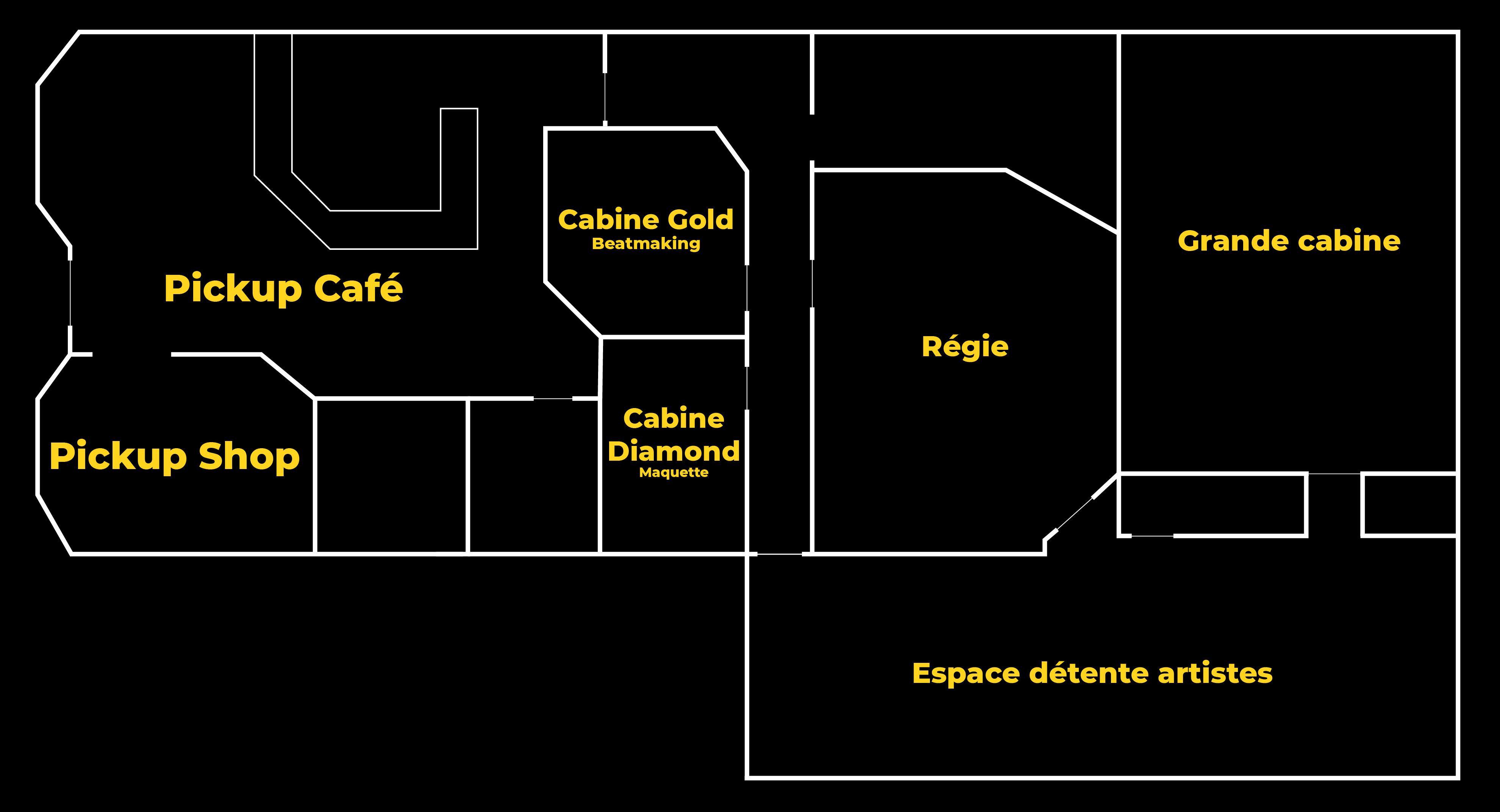 Plan du Studio d'Enregistrement Studio Pickup